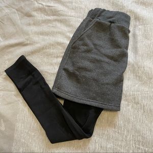 Pretty Pink Gray Skirt with Black Leggings